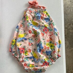 Floral Kids Romper - Pink and Blue